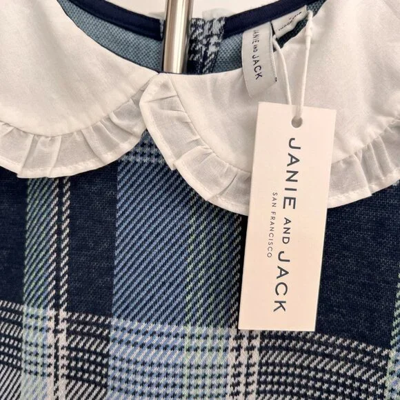 Janie And Jack Blue Plaid Dress NWT - Picture 9 of 12